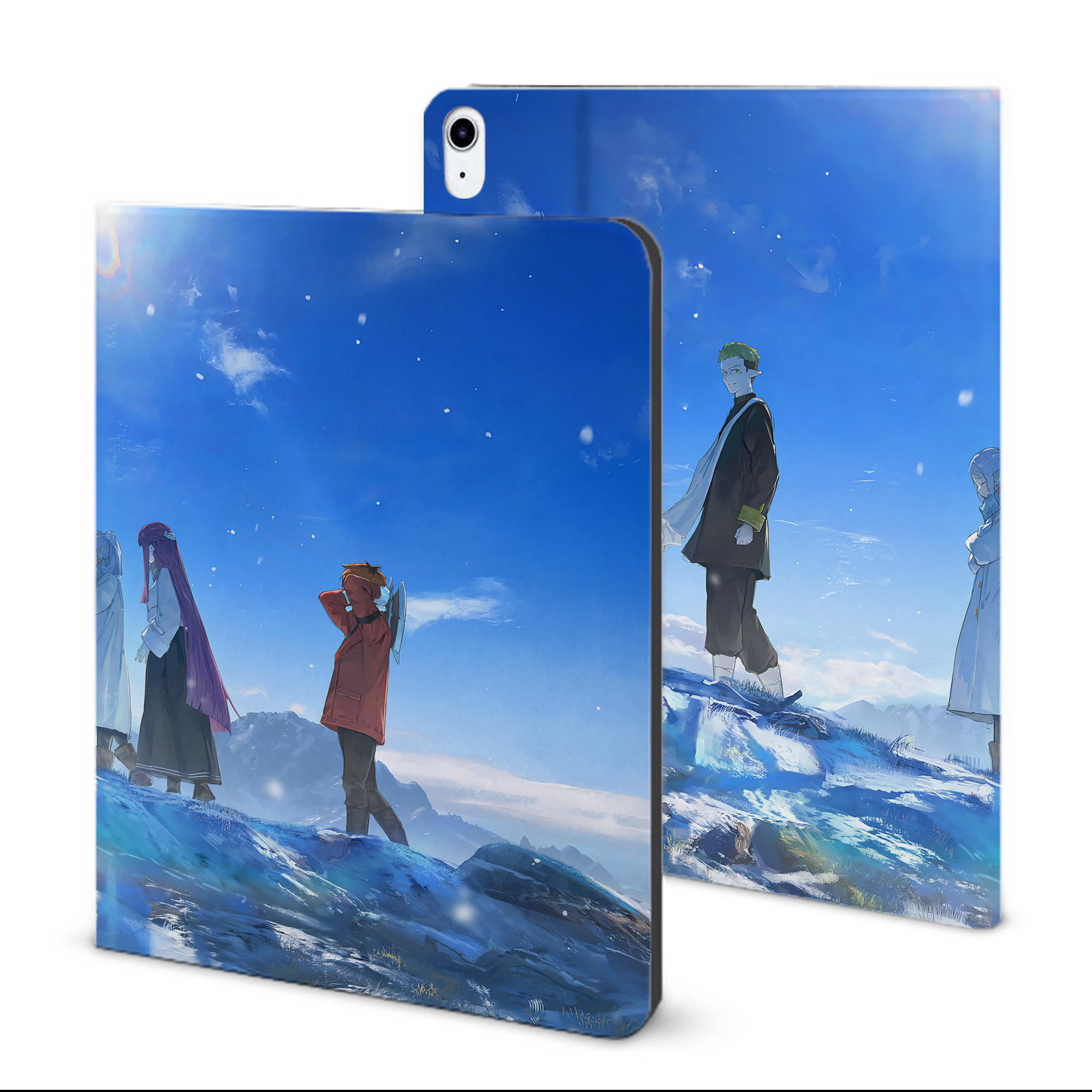 （画像用） 葬送のフリーレン Frieren IPad ケース ブック型 PUレザー TPU 耐衝撃 軽量 薄型 ペン収納なし 全面保護 IPad 各モデル対応